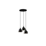 Amber LED Modern Metal Gövdeli 3'lü Tepsi Sarkıt Siyah Yatak Odası ve Salon Aydınlatması E27, Siyah-6201