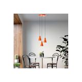 Amber LED Modern Metal Gövdeli 3'lü Tepsi Sarkıt Turuncu Yatak Odası ve Oturma Odası için E27 Uyumlu, Turuncu-ORANGE