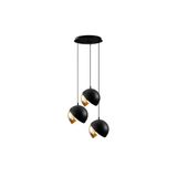 Amber LED Modern Metal Gövdeli 3'lü Tepsi Sarkıt Yatak Odası ve Salon için E27 Uyumlu, Siyah-3
