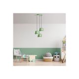Amber LED Modern Metal Gövdeli 3'lü Tepsi Sarkıt Yeşil Beyaz E27 Uyumlu, Çok Renkli-MINTGREEN