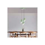 Amber LED Modern Metal Gövdeli 3'lü Tepsi Sarkıt Yeşil Mutfak ve Salon Aydınlatması E27, Yeşil-MINTGREEN