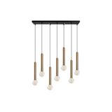 Amber LED Modern Metal Gövdeli 7'Li Sarkıt Aydınlatma Mutfak ve Salon için E27 Uyumlu, Siyah-6022