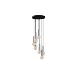 Amber LED Modern Metal Gövdeli 7'Li Tepsi Sarkıt Siyah Aydınlatma, Siyah-6031