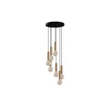 Amber LED Modern Metal Gövdeli 7'Li Tepsi Sarkıt Siyah Aydınlatma, Siyah-6032