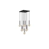 Amber LED Modern Metal Gövdeli 9'Lu Tepsi Sarkıt Siyah Aydınlatma, Siyah-6026