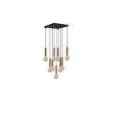 Amber LED Modern Metal Gövdeli 9'Lu Tepsi Sarkıt Siyah Aydınlatma, Siyah-6027