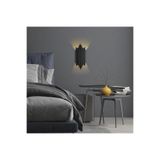 Amber LED Modern Metal Gövdeli Aplik Parlak Siyah, Okuma Köşesi ve Antre için E14 Uyumlu, Siyah-13340