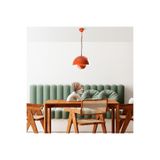Amber LED Modern Metal Gövdeli Tekli Sarkıt Orange Mutfak ve Salon Aydınlatması E27 Uyumlu, Turuncu-ORANGE