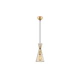 Amber LED Modern Tel Tekli Sarkıt Avize Parlak Gold E27 Uyumlu, Altın-12025