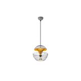 Amber LED Modern Tel Tekli Sarkıt Mat Gri Aydınlatma Mutfak ve Salon için E27 Uyumlu, Gri-11425