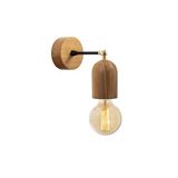 Amber LED Natural Ahşap Aplik E27 Duvar Lambası 7x20x17 cm Yatak Odası ve Koridor Aydınlatma, Bej-934