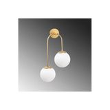 Amber LED Parlak Gold Camlı Aplik Duvar Lambası E14 Uyumlu 30x24x55 cm Yatak Odası ve Salon, Altın-10585