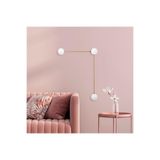 Amber LED Parlak Gold Camlı Aplik Duvar Lambası G9 Uyumlu 60x16x78 cm Yatak Odası ve Salon Aydınlatma, Altın-11049