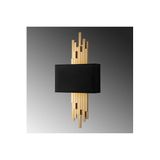 Amber LED Parlak Gold Metal Aplik Duvar Lambası E14 Uyumlu 10x21x16 cm Oturma Odası ve Yatak Odası, Altın-15114
