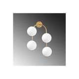 Amber LED Parlak Gold Metal Aplik Duvar Lambası E14 Uyumlu 40x26x62 cm Oturma Odası Aydınlatma, Altın-10605