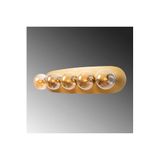 Amber LED Parlak Gold Metal Aplik Duvar Lambası E14 Uyumlu 90x25x23 cm Salon Yatak Odası, Altın-11726