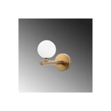 Amber LED Parlak Gold Metal Aplik Duvar Lambası G9 Soketli 10x22x17 cm Salon Aydınlatma, Altın-11034