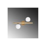 Amber LED Parlak Gold Metal Aplik Duvar Lambası G9 Soketli 40x12x26 cm Oturma Odası Aydınlatma, Altın-11037