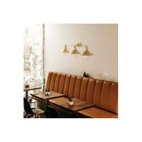 Amber LED Parlak Gold Metal Aplik E27 Duvar Aydınlatma 75x20x27 cm Oturma Odası, Altın-12186