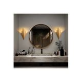 Amber LED Parlak Gold Metal Aplik E27 Duvar Lambası 10x21x16 cm Oturma Odası ve Yatak Odası, Altın-15171