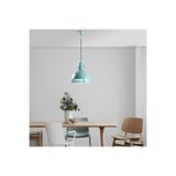 Amber LED Parlak Turkuaz Metal Gövdeli Tekli Sarkıt Aydınlatma Mutfak ve Salon için E27 Uyumlu, Mavi-TURQUOISE