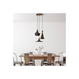 Amber LED Patine Metal Gövdeli 3'lü Tepsi Sarkıt Aydınlatma Mutfak ve Salon için E27 Uyumlu, Bej-RETRO