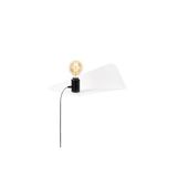 Amber LED Pütürlü Beyaz Metal Aplik E27 Duvar Lambası 50x21x16 cm Yatak Odası ve Oturma Odası, Beyaz-WHITE