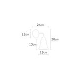 Amber LED Pütürlü Siyah Ahşap Aplik E27 Duvar Lambası 13x24x28 cm Oturma Odası Aydınlatma, Siyah-129