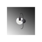 Amber LED Pütürlü Siyah Aplik Duvar Lambası E14 Uyumlu 15x27x36 cm Yatak Odası ve Oturma Odası, Siyah-10550