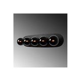 Amber LED Pütürlü Siyah Aplik Duvar Lambası Metal Gövde Cam 90x25x23 cm E14 Yatak Odası Salon, Siyah-11736