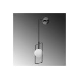 Amber LED Pütürlü Siyah Metal Aplik Duvar Lambası G9 Soketli 14x15x30-120 cm Salon Aydınlatma, Siyah-11110