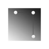 Amber LED Pütürlü Siyah Metal Aplik Duvar Lambası G9 Uyumlu 60x16x78 cm Oturma Odası Aydınlatma, Siyah-11048