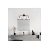 Amber LED Pütürlü Siyah Metal Aplik E14 Uyumlu 56x21x27 cm Salon Yatak Odası Duvar Lambası, Siyah-12208