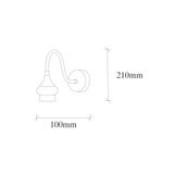 Amber LED Pütürlü Siyah Metal Aplik E27 Duvar Lambası 10x31x21 cm Yatak Odası ve Salon Aydınlatma, Siyah-3191