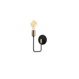 Amber LED Pütürlü Siyah Metal Aplik E27 Duvar Lambası 12x23x24 cm Salon Yatak Odası Aydınlatma, Siyah-3071