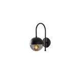 Amber LED Pütürlü Siyah Metal Aplik E27 Duvar Lambası 15x25x30 cm Salon Yatak Odası Aydınlatma, Siyah-3303