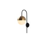 Amber LED Pütürlü Siyah Metal Aplik E27 Duvar Lambası 20x31x57 cm Salon Yatak Odası Aydınlatma, Siyah-3051