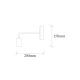 Amber LED Pütürlü Siyah Metal Aplik E27 Duvar Lambası 8x20x15 cm Oturma Odası Aydınlatma, Siyah-3435
