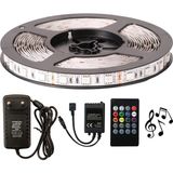 Amber LED Rgb Şerit LED 5 Metre Tak Çalıştır Sese ve Müziğe Duyarlı Kumanda 5050 3 Çipli