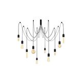 Amber LED Rustik 10'Lu Tepsi Sarkıt Pütürlü Siyah Metal Gövde ile Mutfak ve Salon Aydınlatması, Siyah-930
