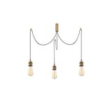 Amber LED Rustik 3'lü Tepsi Sarkıt Metal Gövde ile Mutfak ve Salon Aydınlatması, Bej-902
