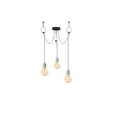 Amber LED Rustik 3'lü Tepsi Sarkıt Pütürlü Siyah Metal Gövde E27 Uyumlu, Siyah-6836
