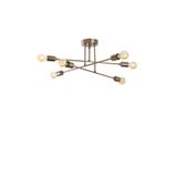Amber LED Rustik 6'lı Plafönyer Metal Gövde ile Oturma Odası ve Yatak Odası için, Bej-1504