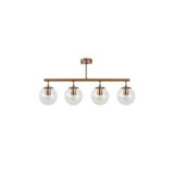 Amber LED Şık Camlı 4'lü Plafönyer Modern Aydınlatma Yatak Odası ve Oturma Odası için, Bej-10441