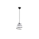 Amber LED Şık Camlı Tekli Sarkıt Pütürlü Siyah E27 Uyumlu, Siyah-1