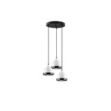 Amber LED Şık Metal Gövdeli 3'lü Tepsi Sarkıt Modern Aydınlatma, Beyaz-6873