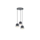 Amber LED Şık Metal Gövdeli 3'lü Tepsi Sarkıt Modern Aydınlatma, Gri-10660