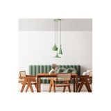 Amber LED Şık Metal Gövdeli 3'lü Tepsi Sarkıt Mutfak ve Salon için E27 Uyumlu, Çok Renkli-MINTGREEN