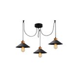 Amber LED Şık Metal Gövdeli 3'lü Tepsi Sarkıt Mutfak ve Salon için E27 Uyumlu, Siyah-546