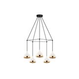 Amber LED Şık Metal Gövdeli 5'Li Tepsi Sarkıt Parlak Beyaz E27 Uyumlu, Beyaz-6886